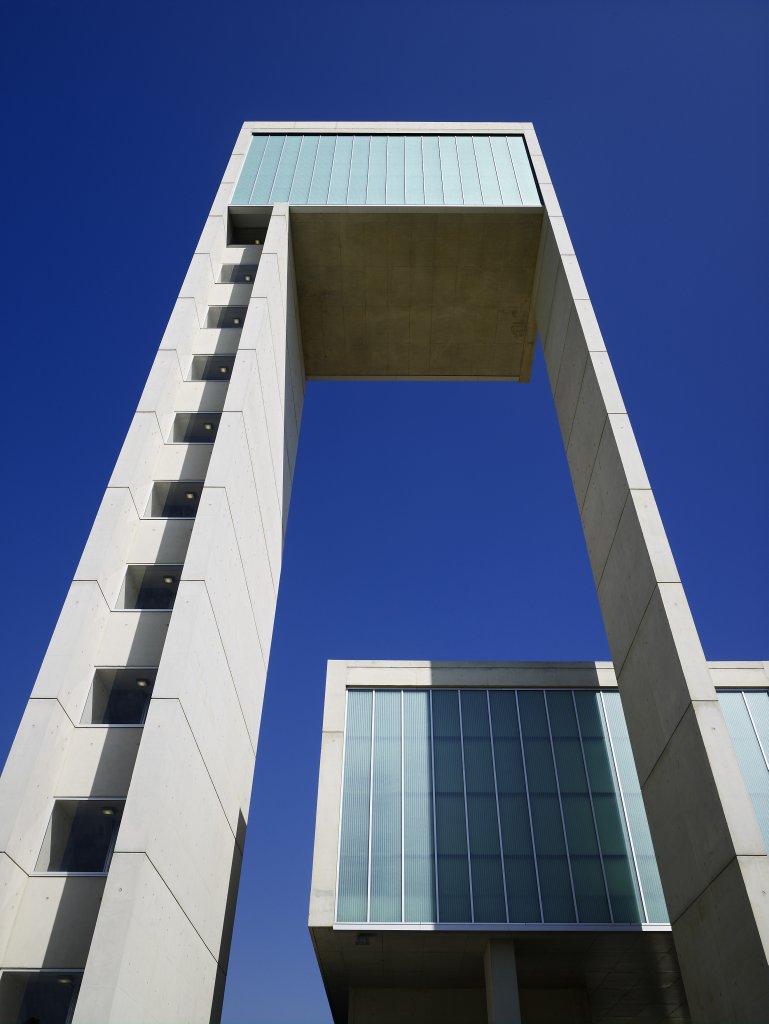 Untersicht des Wasserturm-Neubaus in Leudelange